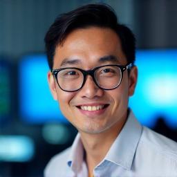 Portrait of Alex 'The Fixer' Chen, Head PC Specialist and Co-Founder at Tech Lion.