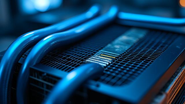 A detailed image of a CPU cooler with pipes and fins, suggesting efficient cooling and CPU tuning.