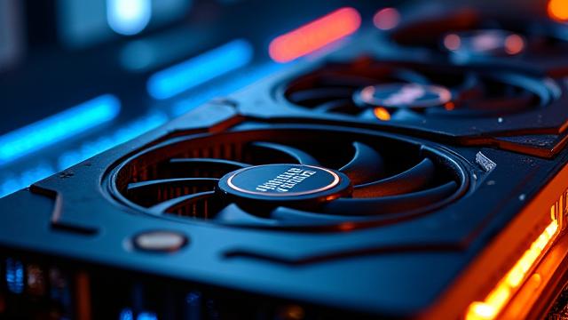 A close-up of a high-end graphics card with glowing RGB elements, symbolizing powerful graphics optimization.