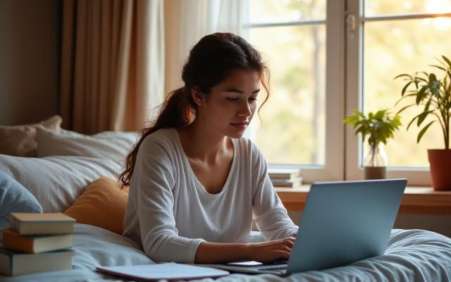 Student studying with a laptop and textbooks, representing budget-friendly PC solutions