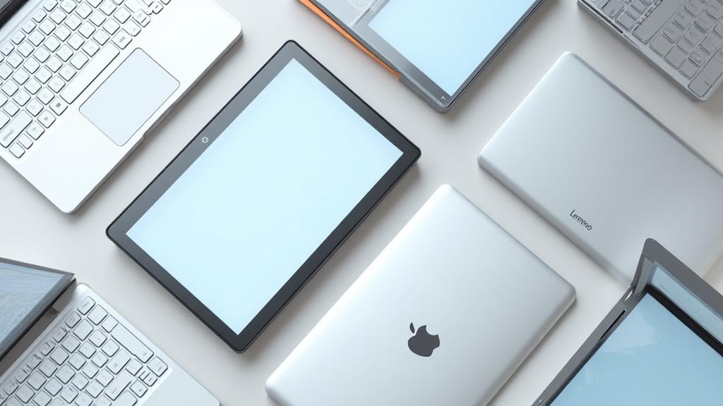 A diverse collection of laptop brands and models arranged in a visually appealing grid or collage, emphasizing the wide range of devices Tech Lion supports.