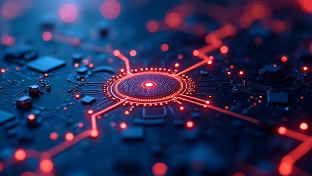 Intricate circuit board with glowing lines, representing Windows registry tweaks