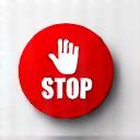 Red 'STOP' button or emergency disconnect icon.