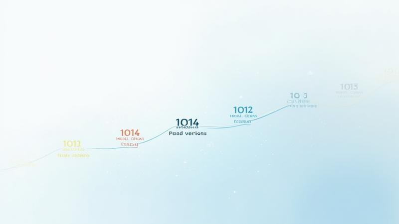 Digital timeline graphic with markers indicating different policy versions and updates over time, signifying transparency in changes.